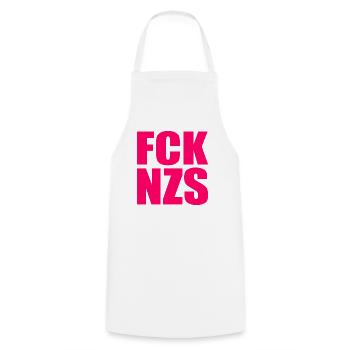 FCK NZS - Kochschürze - Weiß - Vorne - AI Model Male 185 dark (185cm)