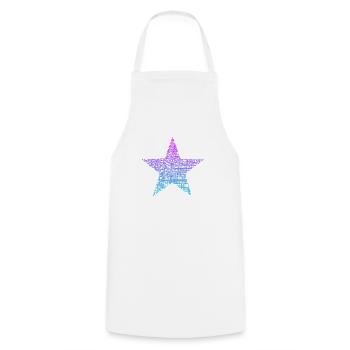 blue purple star, blauer Stern lila Stern Vintage - Kochschürze - Weiß - Vorne - AI Model Male 185 dark (185cm)