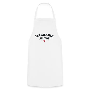 Marraine Au Top - Cadeau Marraine - Tablier de cuisine - blanc - Devant - AI Model Male 185 dark (185cm)