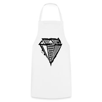 Diamant Graffiti - Kochschürze - Weiß - Vorne - AI Model Male 185 dark (185cm)