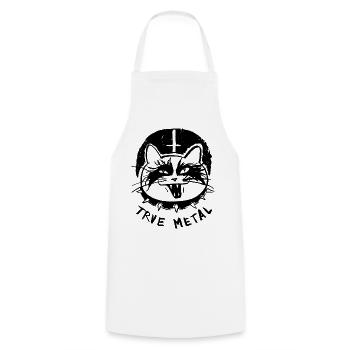Trve Metal Cat - Cooking Apron - white - Front - AI Model Male 185 dark (185cm)