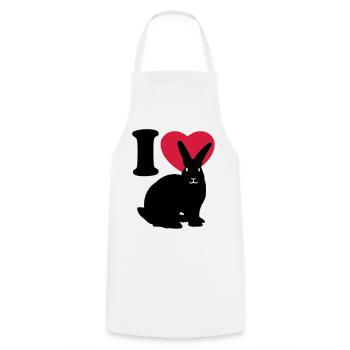 I love rabbits - J'aime des lapins - Tablier de cuisine - blanc - Devant - AI Model Male 185 dark (185cm)