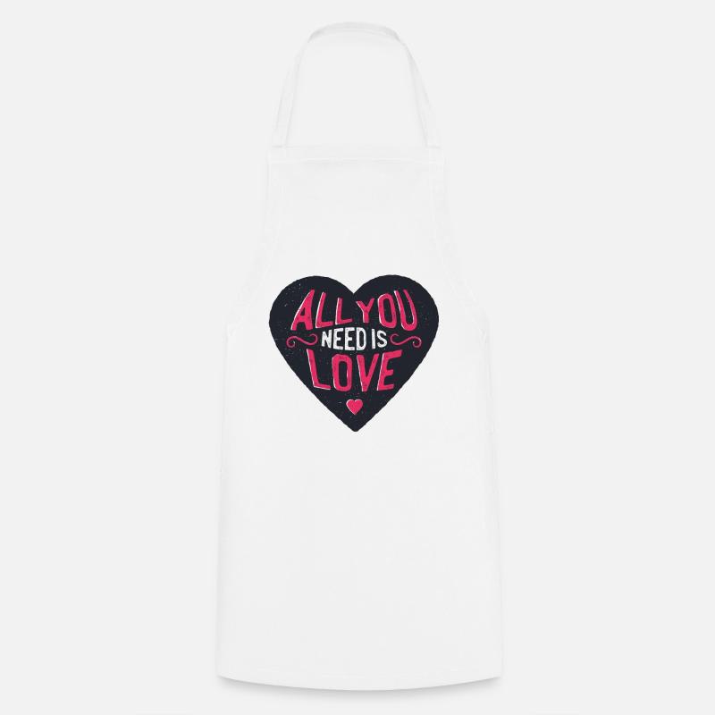 Amour Love - Tablier de cuisine - blanc