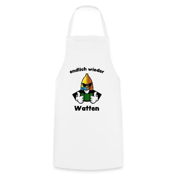 WATTEN Watteln Wattlung Card game Kartergeschenk - Cooking Apron - white - Front - AI Model Male 185 dark (185cm)