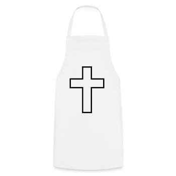 Croix noire / Croix En Noir / Cadeau - Tablier de cuisine - blanc - Devant - AI Model Male 185 dark (185cm)