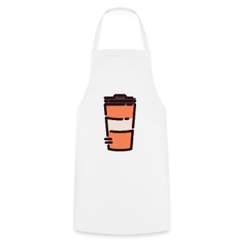 Kaffee - Kochschürze - Weiß - Vorne - AI Model Male 185 dark (185cm)