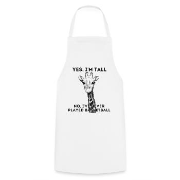 Giraffe Yes I'm Tall I've Never Played Basketball - Cooking Apron - white - Front - AI Model Male 185 dark (185cm)