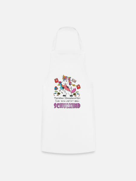 Schulkind Einhorn Einschulung Schultüte Geschenk - Kochschürze - Weiß