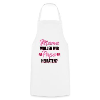 Maman Veut-elle se marier avec papa ? - Demande en mariage - Tablier de cuisine - blanc - Devant - AI Model Male 185 dark (185cm)