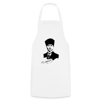 Mustafa Kemal Ataturk father of Turkey - Cooking Apron - white - Front - AI Model Male 185 dark (185cm)