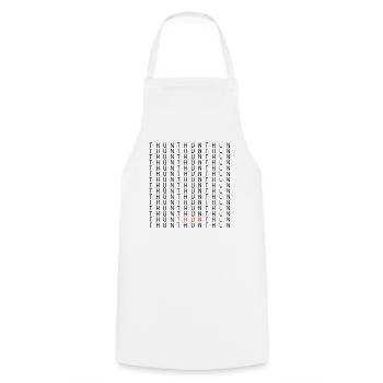 Thoune rouge typo sur noir - Tablier de cuisine - blanc - Devant - AI Model Male 185 dark (185cm)