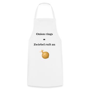 Onion Rings Zwiebel ruft an denglisch lustig witz - Kochschürze - Weiß - Vorne - AI Model Male 185 dark (185cm)