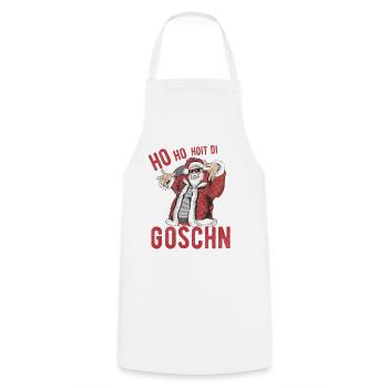 Cooler Weihnachtsmann: Ho Ho Hoit di Goschn - Kochschürze - Weiß - Vorne - AI Model Male 185 dark (185cm)