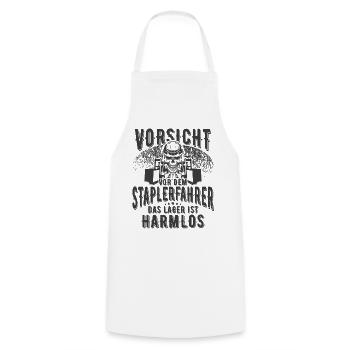 Staplerfahrer - Kochschürze - Weiß - Vorne - AI Model Male 185 dark (185cm)