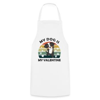 My dog is my valentine Berner Sennen vintage herz - Kochschürze - Weiß - Vorne - AI Model Male 185 dark (185cm)