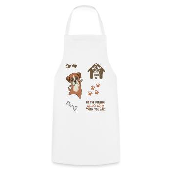 Chien mignon stickerset boxer chiens chiens amour - Tablier de cuisine - blanc - Devant - AI Model Male 185 dark (185cm)