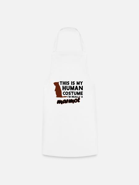 Human Costume Murmeltier Berge Natur Alpen Design - Kochschürze - Weiß