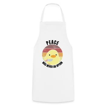 Peace was never an option duck with knife meme - Cooking Apron - white - Front - AI Model Male 185 dark (185cm)