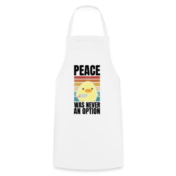 Peace was never an option duck with knife memes - Cooking Apron - white - Front - AI Model Male 185 dark (185cm)