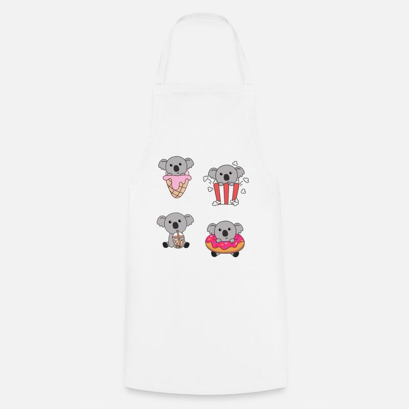 Koala mit Süßigkeiten Kawaii Koalas mit Essen - Kochschürze - Weiß