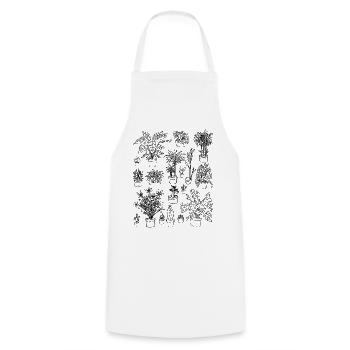 Plantes : plantes d’intérieur et plantes vertes - Tablier de cuisine - blanc - Devant - AI Model Male 185 dark (185cm)