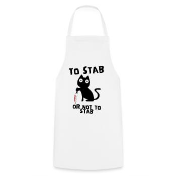 Barre de chat assassin avec couteau mème mème chat - Tablier de cuisine - blanc - Devant - AI Model Male 185 dark (185cm)
