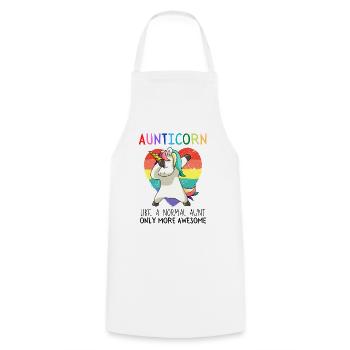 Aunticorn Dabbendes Unicorn Dabbing Unicorn Aunt - Cooking Apron - white - Front - AI Model Male 185 dark (185cm)