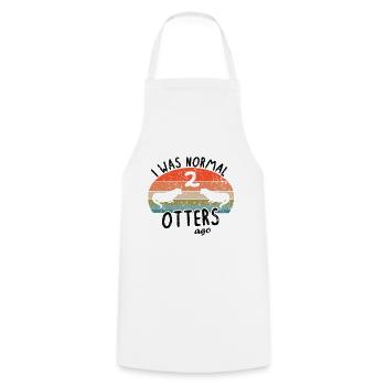 Otter Vintage Retro Zwergotter Herrchen Frauchen - Kochschürze - Weiß - Vorne - AI Model Male 185 dark (185cm)
