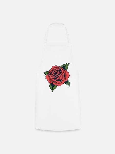 Rose - Kochschürze - Weiß