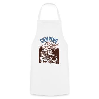 Camping dans un pays des merveilles d’hiver Vacances d’hiver Camping - Tablier de cuisine - blanc - Devant - AI Model Male 185 dark (185cm)