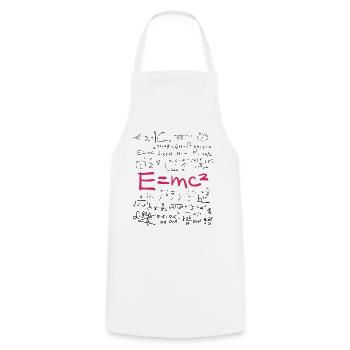 Physics and Math Formulas EMC2 - Cooking Apron - white - Front - AI Model Male 185 dark (185cm)