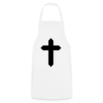Cross Holy - Cooking Apron - white - Front - AI Model Male 185 dark (185cm)