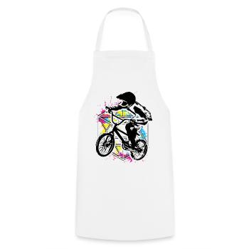 Bmx Racing Retro Bunt - Bmx Fahrrad - Bmx Bike - Tablier de cuisine - blanc - Devant - AI Model Male 185 dark (185cm)