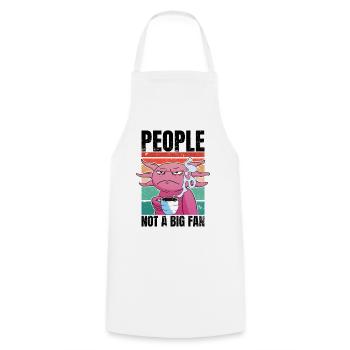 Axolotl with coffee - People Not A Big Fan - Cooking Apron - white - Front - AI Model Male 185 dark (185cm)