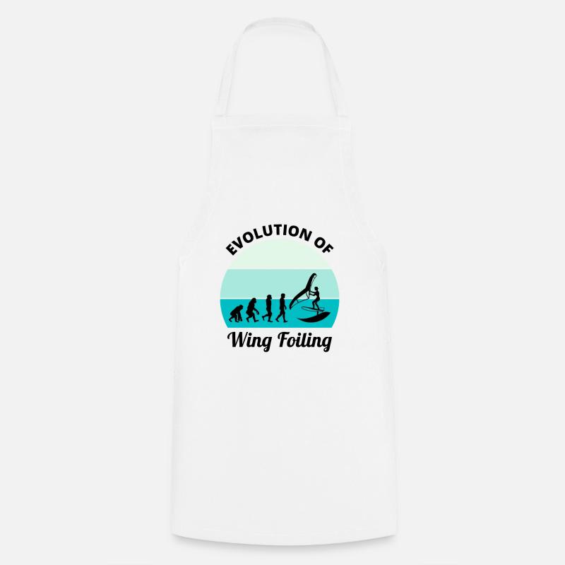 Wing Foiling Surfing Evolution Drôle - Tablier de cuisine - blanc
