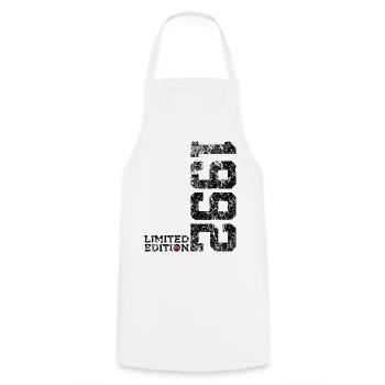 34TH BIRTHDAY 34 YEARS LIMITED EDITION 1992 - Cooking Apron - white - Front - AI Model Male 185 dark (185cm)