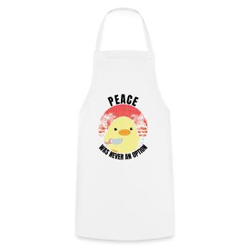 Duck with knife - Peace was never an option - Meme - Cooking Apron - white - Front - AI Model Male 185 dark (185cm)