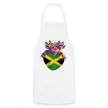 Drapeau jamaïcain Drapeau jamaïcain Jamaïque Vintage - Tablier de cuisine - blanc - Devant - AI Model Male 185 dark (185cm)