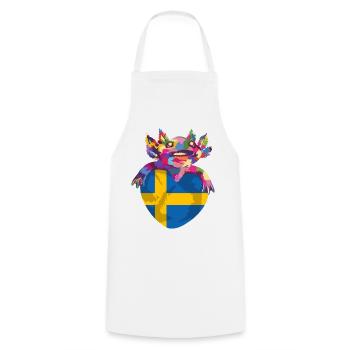 Suède Drapeau Scandinavie Drapeau suédois - Tablier de cuisine - blanc - Devant - AI Model Male 185 dark (185cm)