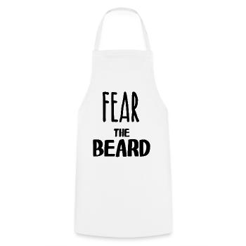 Fear the beard - Cooking Apron - white - Front - AI Model Male 185 dark (185cm)
