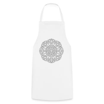 Vintage Mandala - Kochschürze - Weiß - Vorne - AI Model Male 185 dark (185cm)
