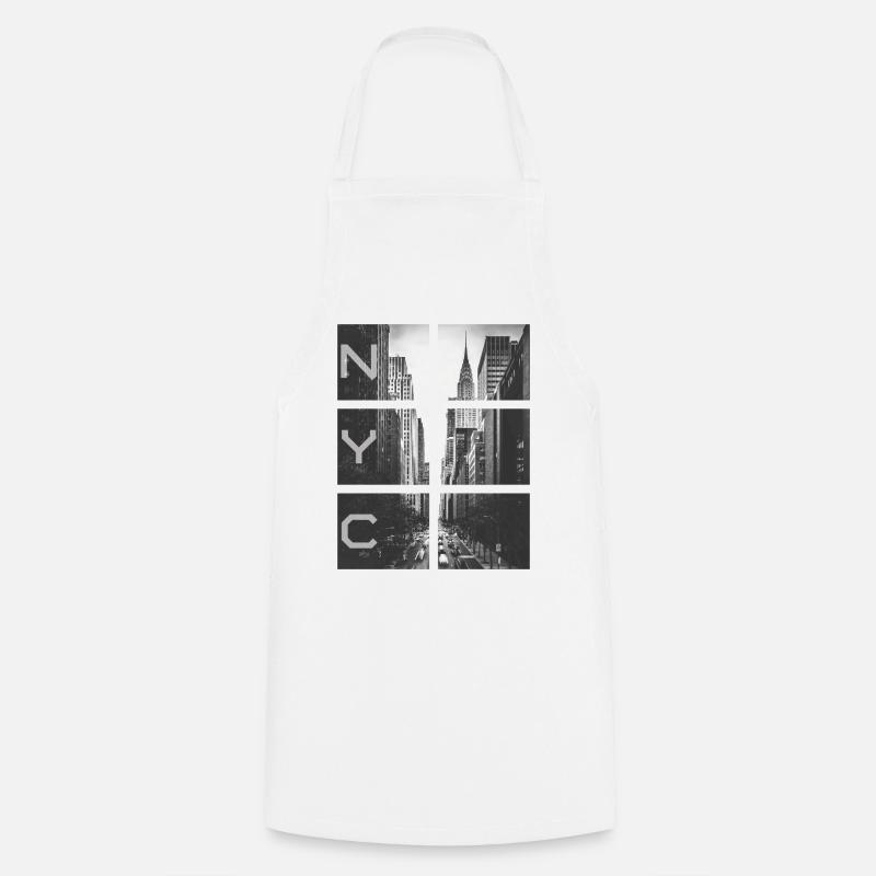 New York Squares - Cooking Apron - white