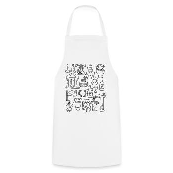 Grèce - Tablier de cuisine - blanc - Devant - AI Model Male 185 dark (185cm)