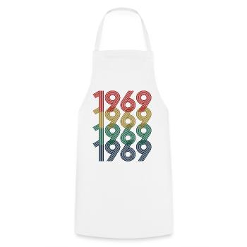 1969 Vintage 55e anniversaire hommes femmes 55 ans - Tablier de cuisine - blanc - Devant - AI Model Male 185 dark (185cm)