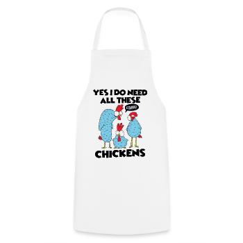 Oui, j’ai vraiment besoin de tous ces poulets drôles de fermier - Tablier de cuisine - blanc - Devant - AI Model Male 185 dark (185cm)