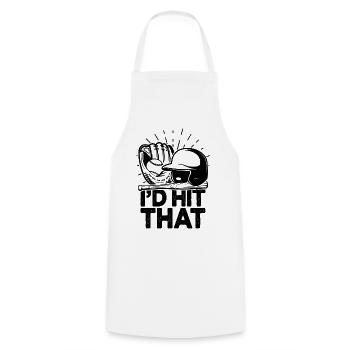 I'd Hit That Funny Baseball Fan - Cooking Apron - white - Front - AI Model Male 185 dark (185cm)