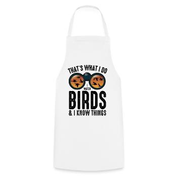 Funny Bird Watching For Bird Enthusiasts - Cooking Apron - white - Front - AI Model Male 185 dark (185cm)