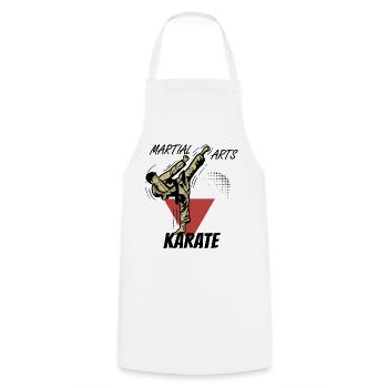 Assaut de Karate Traditionnel Joie - Tablier de cuisine - blanc - Devant - AI Model Male 185 dark (185cm)