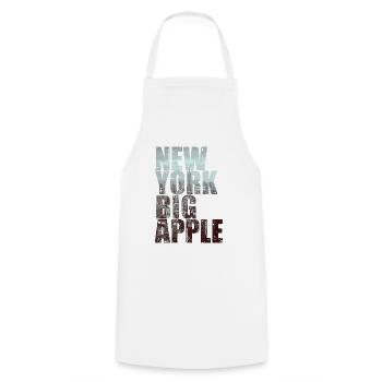 New York Big Apple Skyline USA - Kochschürze - Weiß - Vorne - AI Model Male 185 dark (185cm)