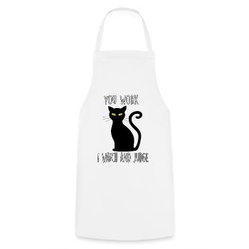 Propriétaire de chat Cadeau Mignon Lazy Cat Outfit - Tablier de cuisine - blanc - Devant - AI Model Male 185 dark (185cm)